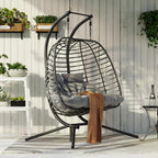 Double Hanging Egg Chair wth Stand, Patio Hammock Swing Chair with Cushion Loveseat for Bedroom, Balcony, Garden, Indoor, Outdoor