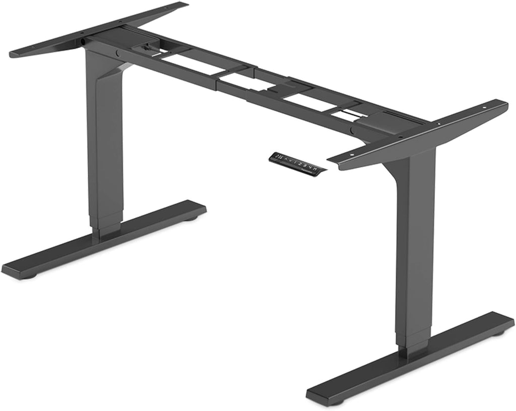 PROGRESSIVE AUTOMATIONS Electric Standing Desk Frame Dual Motor. Adjustable Height and Width, 3 Stages Legs for sit Stand Home Office desks suites Tops from 48" to 73" FLT-02 Black