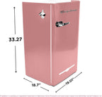 Frigidaire EFR376 Retro Bar Fridge Refrigerator with Side Bottle Opener, 3.2 cu. Ft, Pink/Coral