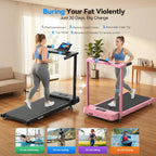 FUNMILY 3.5HP Walking Pad Incline Treadmill with Desk & Handle Bar, Heavy Duty 350 lbs Weight Capacity Portable Treadmill for Home and Office, Remote Control & LED Display