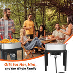 18QT Propane Deep Fryer | Outdoor Fish Fryer with 2 Baskets,Tong, Cover,Lid & Thermometer | Aluminum Deep Fryer with 55,000 BTU Propane Burner - Ideal for Fish, Chicken Wings & Outdoor Gatherings
