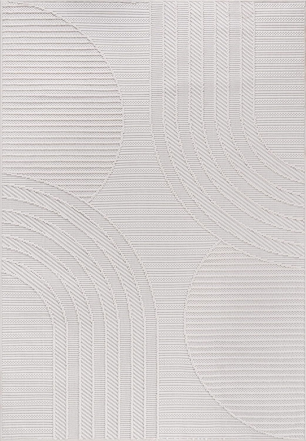 CAMILSON Micro Loop Rug 9x12 Modern Luxury Geometric Arch Large Area Rugs Soft High and Low Pile Stain Resistant Easy-Cleaning Non-Shedding for Living Room Office Indoor Carpet (9 x 12 / White)