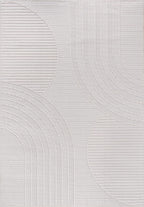 CAMILSON Micro Loop Rug 9x12 Modern Luxury Geometric Arch Large Area Rugs Soft High and Low Pile Stain Resistant Easy-Cleaning Non-Shedding for Living Room Office Indoor Carpet (9 x 12 / White)