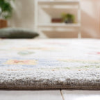 SAFAVIEH Chelsea Collection Area Rug - 9' x 12', Grey, Hand-Hooked French Country Floral Wool, Ideal for High Traffic Areas in Living Room, Bedroom (HK311F)