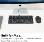 Macally Wired Keyboard for Mac with USB Hub (2X USBC / 1x USBA) - Compatible Small Apple Keyboard with 2 in 1 USB Plug - for MacBook Pro/Air, Mac mini, iMac