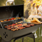 Royal Gourmet CC1830 28 Inch Barrel Charcoal Grill with Warming Rack, Outdoor BBQ Grill with 626 Sq. In. Grilling Space for Backyard, Patio and Parties, Black