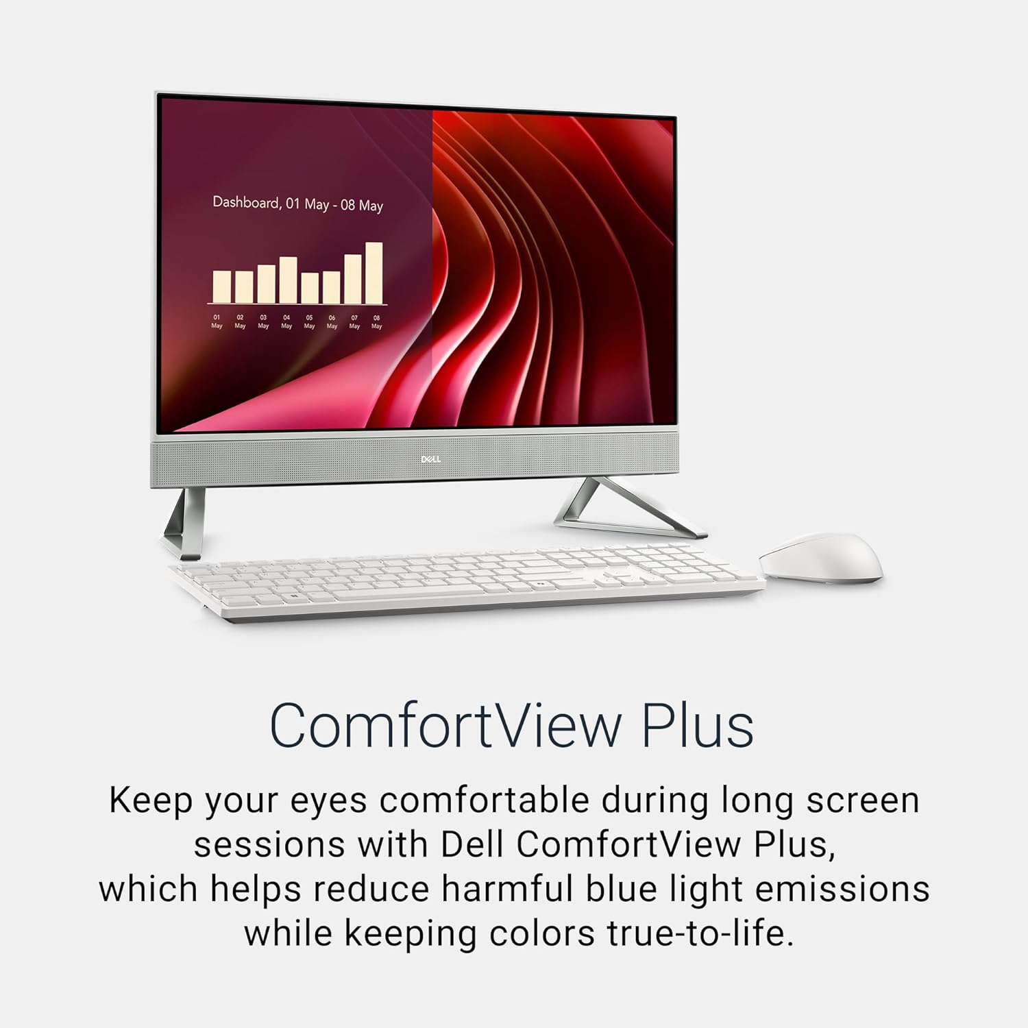 Dell 24 All-in-One Desktop ec24250-23.8-inch FHD Display  Intel Core 3 Processor 100U  Intel Graphics  8GB DDR5 RAM  512GB SSD  Windows 11 Home  Onsite Service+6 Months Retail Migrate - White