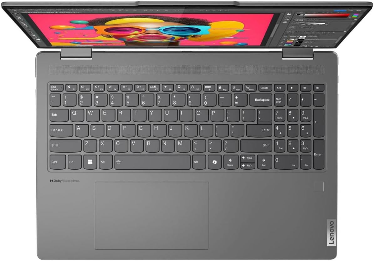 Lenovo Yoga 7i 2-in-1 Laptop  16" 2K Touchscreen Display  Core Ultra 7 155U (Up to 4.80 GHz)  16GB DDR5  1TB PCIe SSD  Wi-Fi 6E  Backlit KB  FP Reader  TB 4  Webcam  Keypad  PDG HDMI  Win 11 Pro