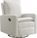 Oxford Baby Uptown Upholstered Glider Recliner Rocking Chair 360° Swivel for Nursery and Living Room – Boucle White