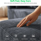 141'' Modular Sectional Sofa, PRO Version U-Shape Boneless Couch, Oversized Deep Seating Cloud Couch, No Assembly, High-Resilience Foam, Soft Corduroy Fabric, for Living Room Apartments Grey | High-Resilience Foam
