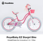 RoyalBaby Girls Bike, Stargirl EZ Kids Bike Balance and Pedal Bicycle with Basket and Dual Handbrake, 12 14 16 18 Inch Toddlers to Big Kids 3-8 Years, Multiple Colors