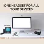 Yealink Bluetooth Headset Workstation  Office Wireless Headset with Mic  Speakerphone  Wireless Charging Pad  Charging Case  USB-C/A Dongle Connect to Desk Phone  PC  Work with Teams Zoom