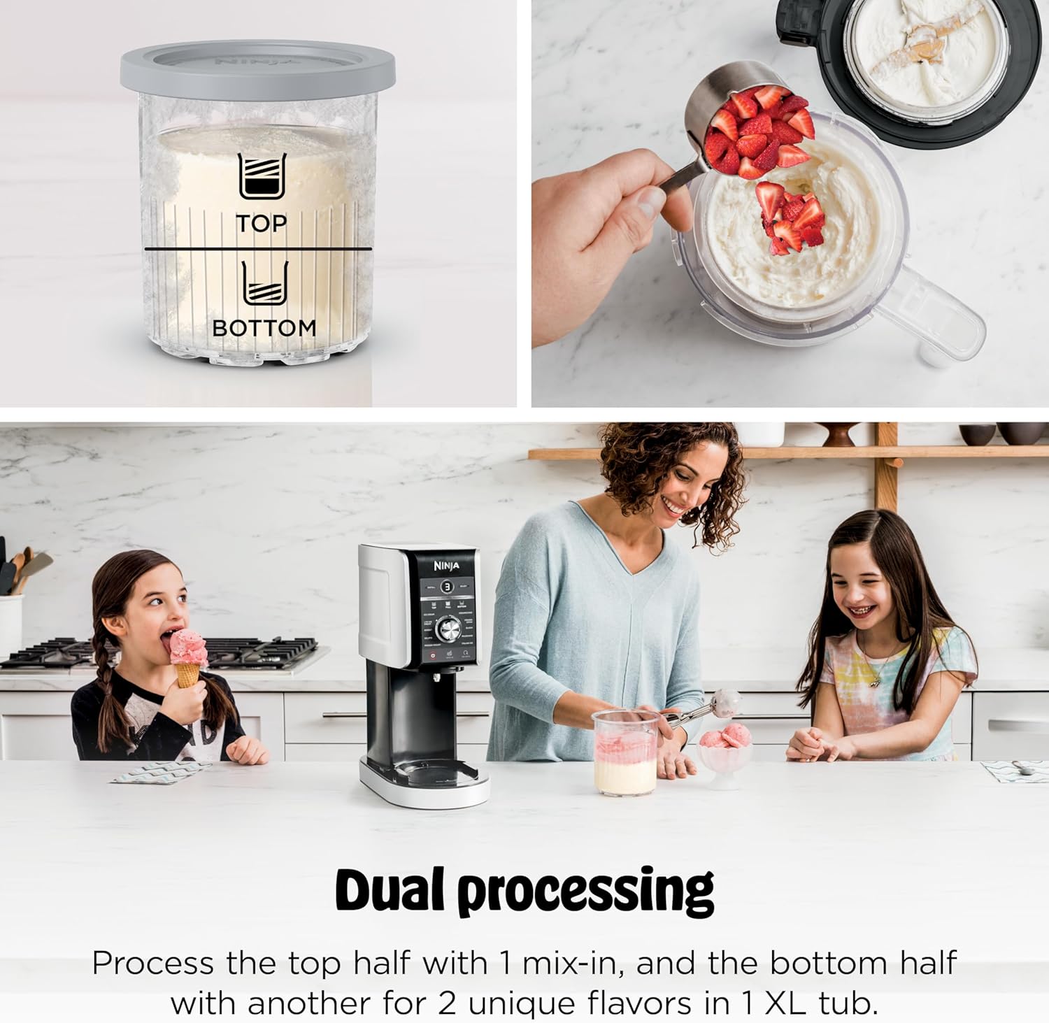 Ninja CREAMi Deluxe Ice Cream Maker, Treats and Frozen Desserts, Sorbet, Milkshakes, Yogurt and More, 11-in-1 Programs, XL Capacity, Includes Two 24-oz Family-Size Tubs, Silver, NC501