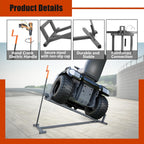 Ride-On Lawn Mower Jack Lift - Telescopic Maintenance Jack for Garden Tractors and Riding Lawn Mowers, 880 lbs Weight Capacity, Manual and Power Tool Handles Included (Grey)