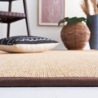 SAFAVIEH Area Rug 9x12 - Natural Fiber Collection - Large - Maize & Brown, Sisal, Woven Design with Border (NF141C)