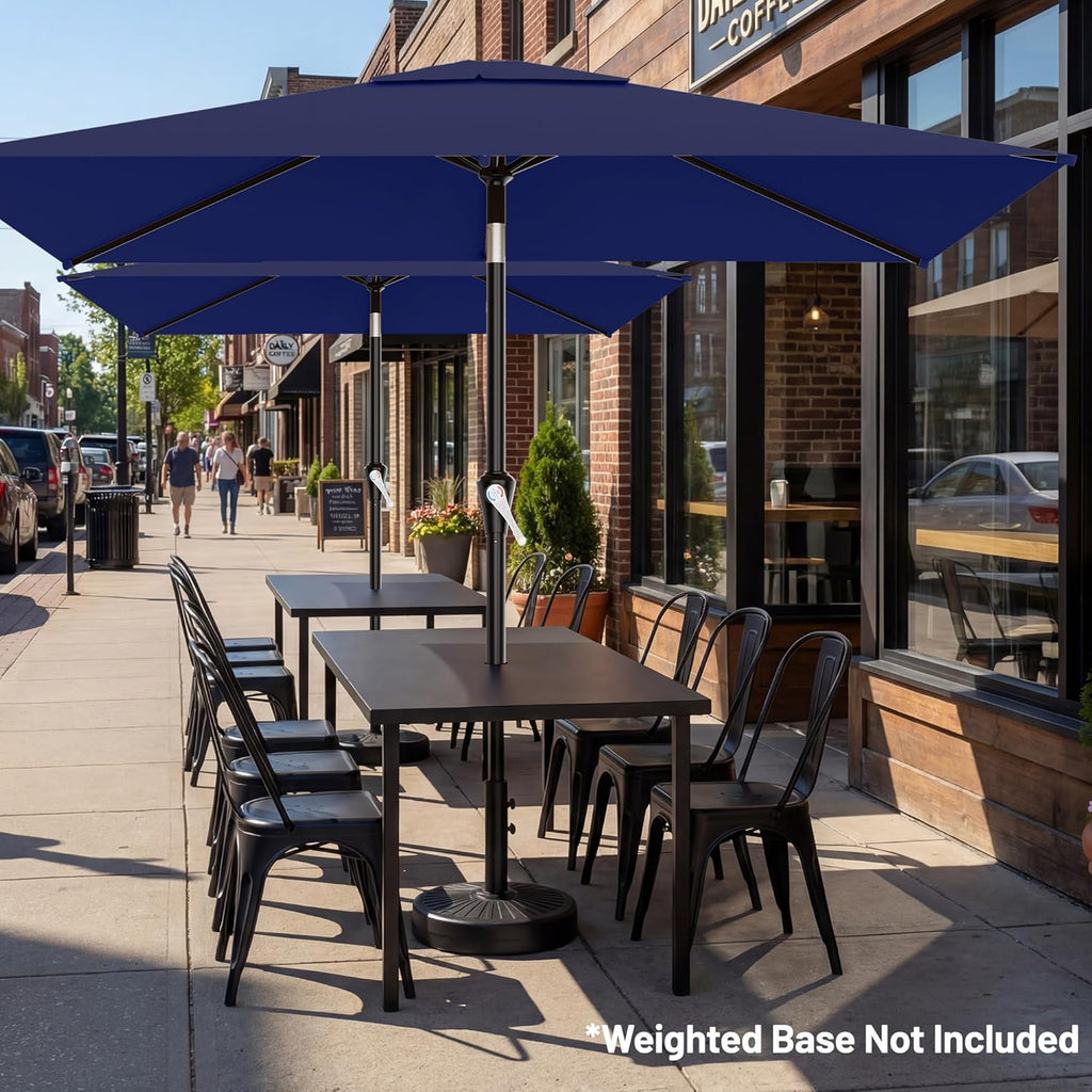 AreShark 6.5' x 10' Rectangular Patio Umbrellas for Outdoor, Outdoor Table Umbrella, Large Outdoor Patio Umbrellas with 6 Sturdy Ribs for Pool, Garden, Deck & Market (Navy)
