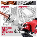 Hydraulic Tube Expander, HVAC Copper Swaging Tool Kit for 3/8 to 1-1/8 Inch OD, 7 Pipe Expander Heads, Pipe Cutter, Deburring Tool for Soft Copper and Aluminum Pipes