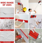 DEKEones Drywall Skimming Blade Set with Portable Case, Stainless Steel 6", 10",16", 24"&32" Skimming Blades with 28"-62" Extension Handle, Drywall Finishing Tools for Plasterboard and Wallboard