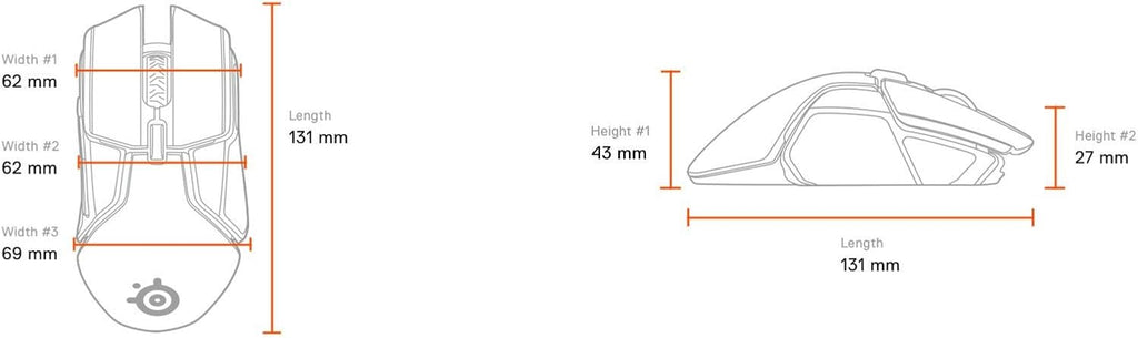 SteelSeries Rival 650 Quantum Wireless Gaming Mouse - Rapid Charging, 12,000 Cpi Dual Sensor, 256 Weight Configs, 8 Zone RGB Lighting