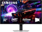 Samsung 32” Odyssey QD-OLED G8 (G81SF)  4K  240Hz  Gaming Monitor  0.03ms Response Time  DisplayHDR True Black 400  AMD FreeSync™ Premium Pro  G-Sync Compatibile  3 Yr Warranty  LS32FG810SNXZA  2025