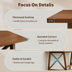 NELYE Modern Solid Wood Desk - 48" Simple Computer Table for Home Office Study Writing Workstation in Walnut, 48" W x 24" D