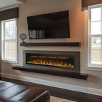 72 inches Electric Fireplace, Recessed and Wall Mounted Fireplace Heater and Linear Fireplace Inserts, Adjustable Heaing& Remote Control& Touchscreen, Multicolor Flame & Realistic logs,1500W, Black