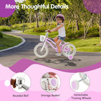 HONEY JOY Kids Bike, 12 14 16 18 20 Inch Toddler Bikes w/Training Wheels, Handbrake & Coaster Brake, Fully Enclosed Chain, Adjustable Handlebar & Seat, Kids Bicycle w/Basket, Girls Boys Bike 3-8