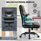 HeroSet Office Chair, Ergonomic Big and Tall Computer Desk Chairs, Executive Breathable Leather Chair with Adjustable Flip-up Armrests, Lumbar Support Swivel PC Chair with Rocking Function