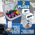 K-Box Electric Cooler and Warmer 34 Qt – Portable Dual-Power 12V Car & 110V Home Unit – Keeps Food & Drinks Hot or Cold – Compact Travel Fridge for Road Trips, Camping, Beach & Tailgating