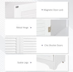 HOMCOM Tall Narrow Bathroom Storage Cabinet with Doors and Shelf Adjustability, Freestanding Linen Cabinet with 2 Cabinets and Countertop, White