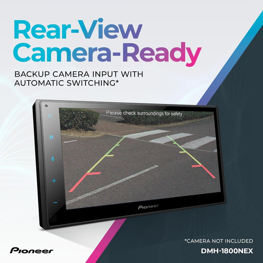 Pioneer DMH-1800NEX 6.8" Double-Din Digital Multimedia Receiver - Built in Bluetooth  Wired Apple CarPlay and Android Auto  Touchscreen  Rear Camera Input