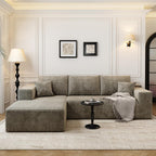 107.5" Cloud Modular Sectional Sofa Couch with L-Shape Chaise,Modern Minimalist Upholstered Couches for Living Room Bedroom,Deep Seat Corner Couch .No Assembly Required (Camel,Left Facing Chaise)