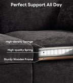 Sectional Cloud Couch for Living Room, Spring Cushion Seating, L Shaped Convertible Modular Sofa with Ottoman, Black | Movable, Balanced Comfort, Soft-Strong Chenille, Apartment-Friendly