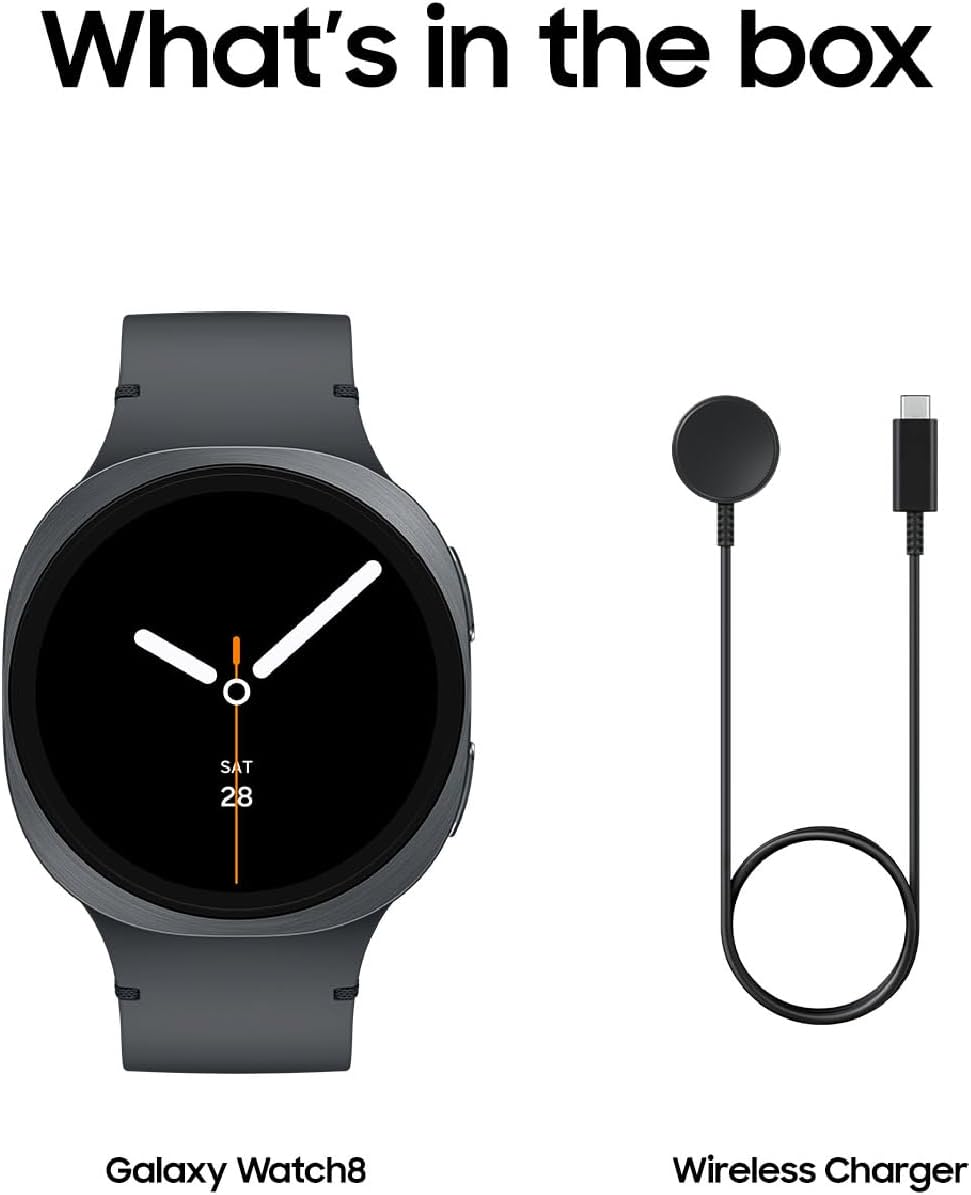 Samsung Galaxy Watch 8 (2025) 44mm Bluetooth Smartwatch  Cushion Design  Fitness Tracker  Sleep Coaching  Running Coach  Energy Score  Heart Rate Tracking  Graphite US Version  2 Yr Warranty