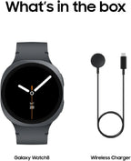 Samsung Galaxy Watch 8 (2025) 44mm Bluetooth Smartwatch  Cushion Design  Fitness Tracker  Sleep Coaching  Running Coach  Energy Score  Heart Rate Tracking  Graphite US Version  2 Yr Warranty