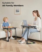 SAIJI Foldable TV Tray | Easy Folding Small Table, Height & Tilt Adjustable TV Trays for Eating, Working, Crafting - Sturdy TV Dinner Tables on Couch & Bed
