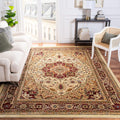 SAFAVIEH Lyndhurst Collection X-Large Area Rug - 12' x 18', Ivory & Red, Traditional Oriental Design, Non-Shedding & Easy Care, Ideal for High Traffic Areas in Living Room, Bedroom (LNH330A)