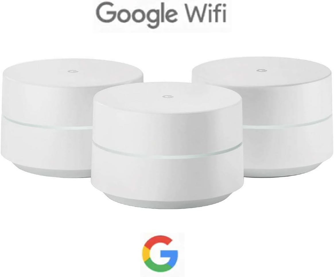 Google WiFi system  3-Pack - Router Replacement for Whole Home Coverage (NLS-1304-25) White