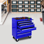 7 Drawers Rolling Tool Cart on Wheels, Multifunctional Organizer Tool Chest Tool Case, Trolley Tool Storage Tool Box for Workshop,Garage,Repair Shop (7 Drawers 24.2" W×12.9" D×29.9" H-Blue)