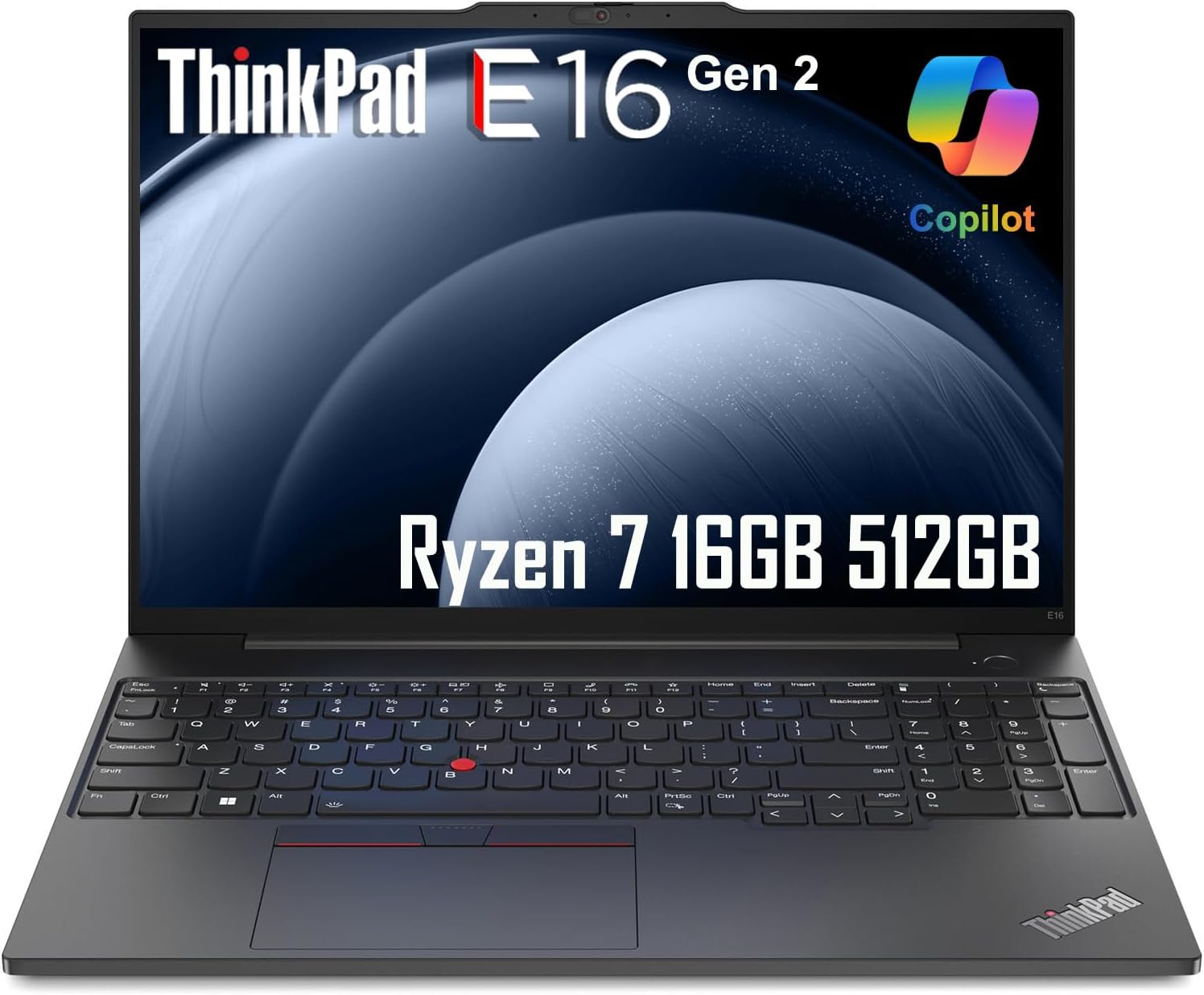 Lenovo ThinkPad E16 Gen 2 Business Laptop (16" FHD+ Anti-Glare  AMD Ryzen 7 7735U (> Intel i7-1355U)  16GB DDR5  512GB SSD) Backlit  Fingerprint  Wi-Fi  Ethernet  1080p Webcam  Win 11 Pro w/ Copilot