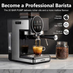 CUSIMAX Espresso Machine with Grinder, 20 Bar Professional Expresso Coffee Machines with Milk Frother Steam Wand, Espresso Maker with 60oz Removable Water Tank, Cappuccino & Latte Machine for Home