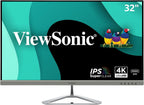 ViewSonic VX3276-4K-MHD 32 Inch 4K UHD Monitor with Ultra-Thin Bezels  HDR10 HDMI and DisplayPort for Home and Office