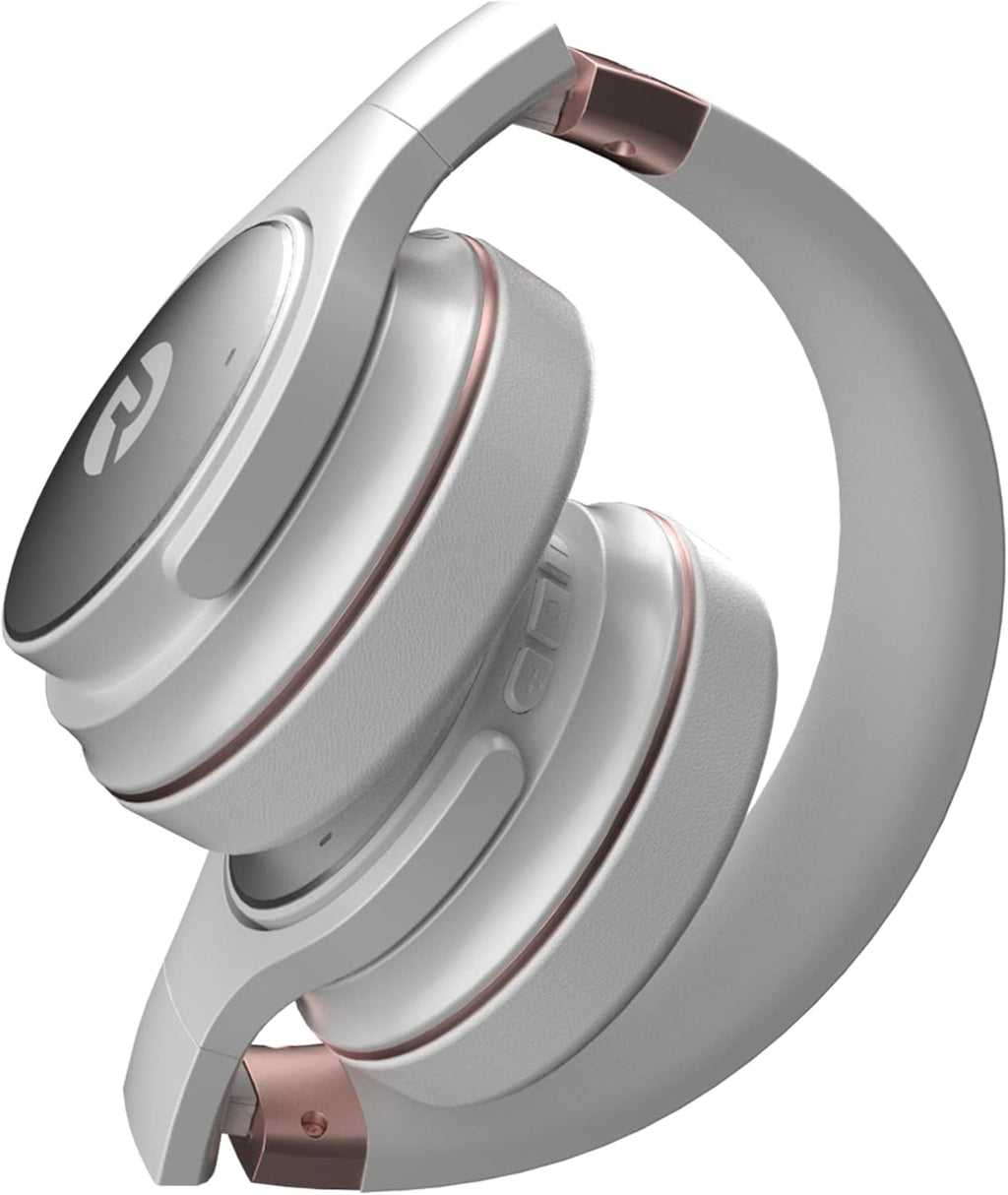 Raycon Everyday Bluetooth Headphones - Over The Ear, Active Noise Cancelling Wireless Headphones + Awareness Mode, Bluetooth Headset with Mic, 40 Hours of Battery Life (Rose Gold)