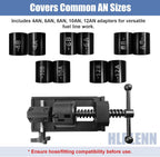 Fitting Installation Tool Kit for 4AN-12AN Hoses, Universal an Hose Assembly Tool & Fuel Line Fittings Removal Tool with 6 Dies (4,6,8,10,12AN) - Works with CPE & All Brands Fuel Lines