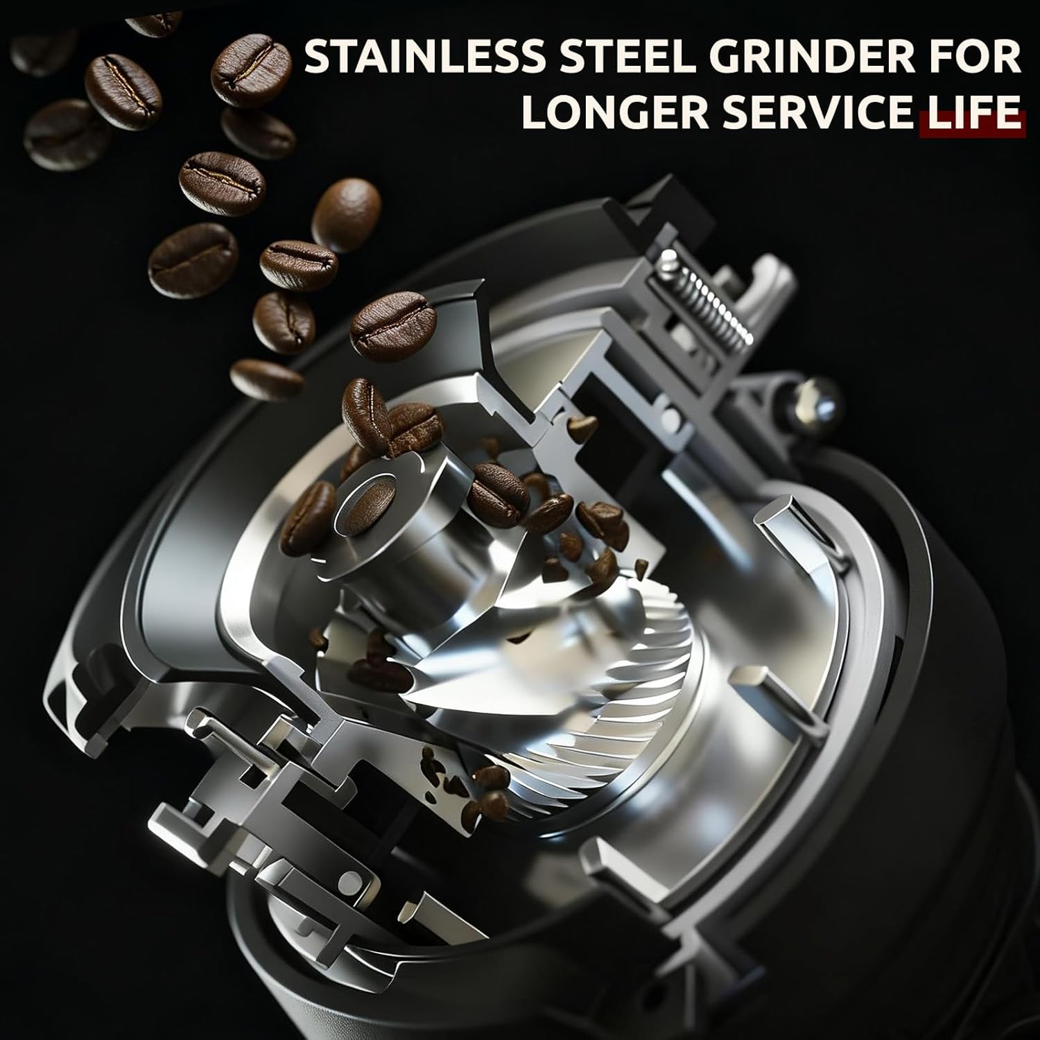 Automatic Espresso Coffee Machine with Grinder and Milk Frother, 19 Bar Pressure Extraction, Auto Cleaning & Descaling Function - for Latte, Cappuccino, Americano, Flat White, Iced & Hot Coffee