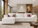 EASE MOOSE Sectional Modular Sofa, Oversized L Shape Sectional Couch Wide Deep seat Sectional Sofa,FSC Certified Comfortable Chenille White Modular Sofa