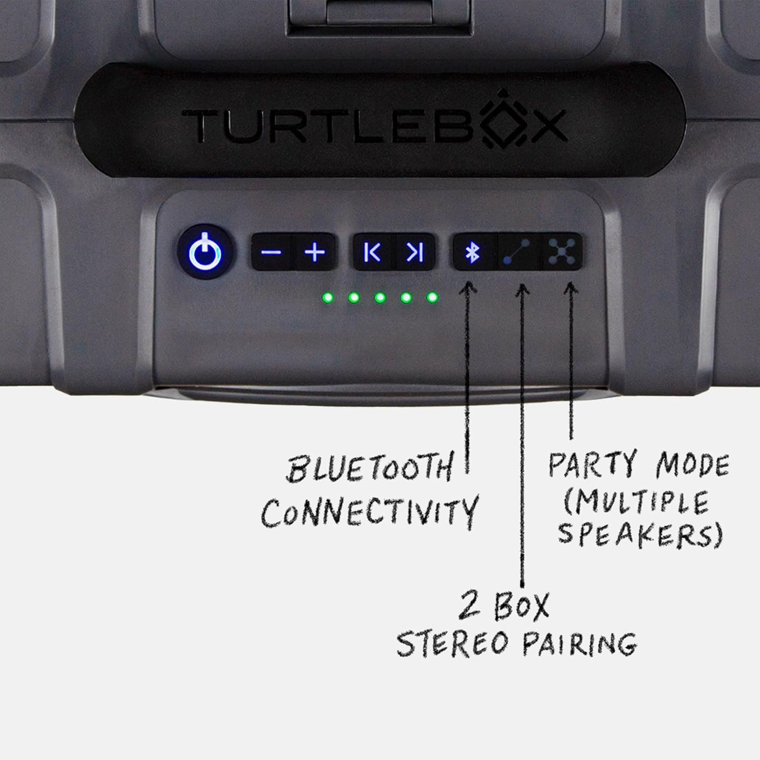 Turtlebox Grande: Loud! Outdoor Portable Bluetooth 5.4 Speaker | Rugged  Waterproof  Ultra-Portable | Plays to 126db  Deep Bass  Shockproof  Unlimited Pairing for Full Stereo Experience  Gray