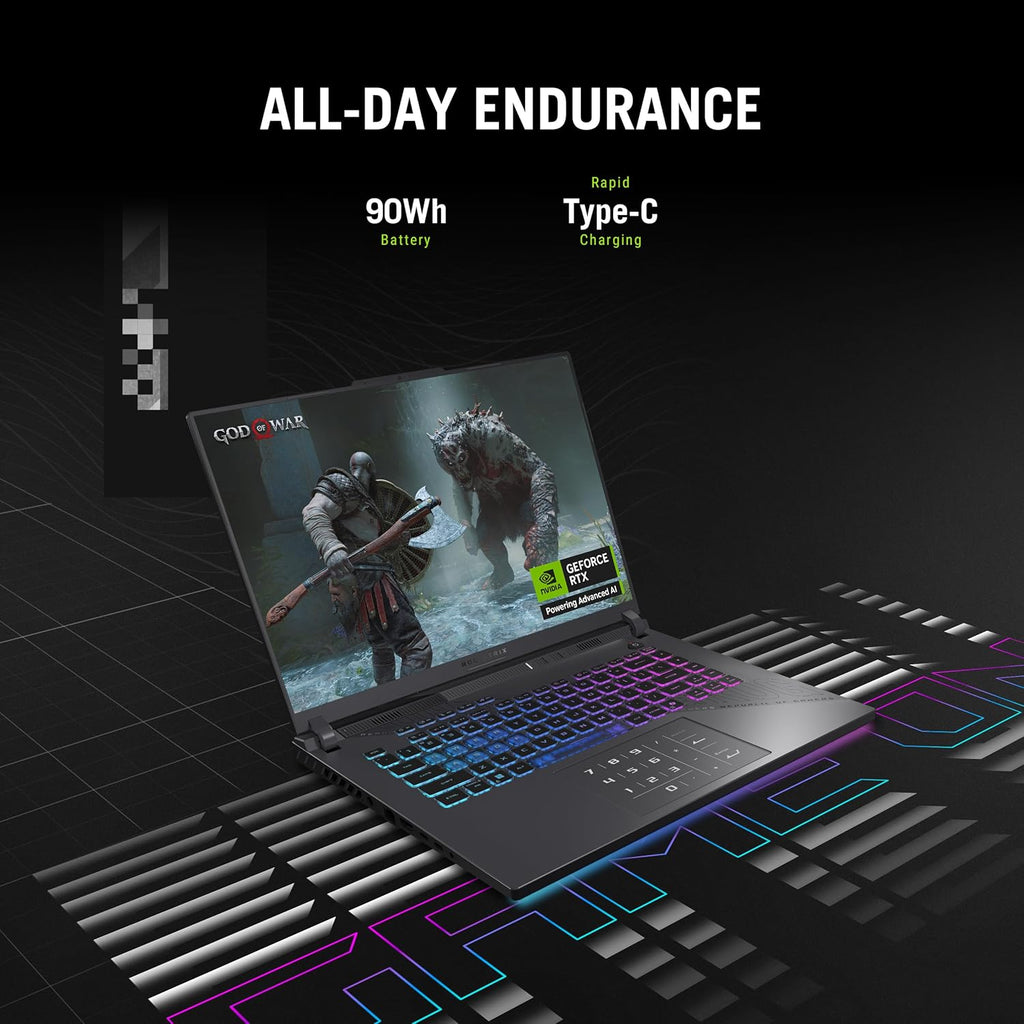 ASUS ROG Strix G16 (2025) Gaming Laptop  16” ROG Nebula 16:10 2.5K 240Hz/3ms  NVIDIA® GeForce RTX™ 5070  AMD Ryzen™ 9 9955HX Processor  32GB DDR5-5600  1TB PCIe Gen 4 SSD  Wi-Fi 6E  Windows 11 Home