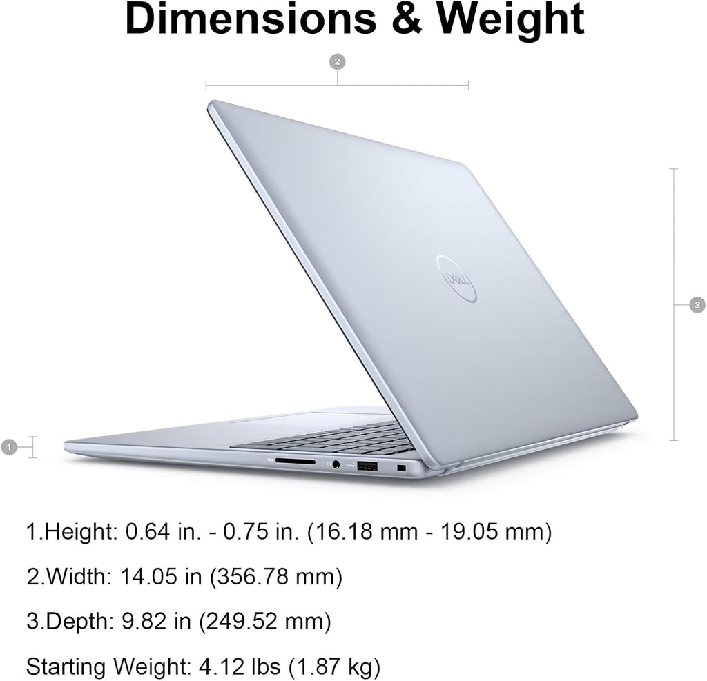 Dell Inspiron 16 Business Laptop 16" 16:10 FHD+ (1920 x 1200) Touchscreen Intel Core 7 150U 64GB DDR5 RAM 4TB SSD Backlit Keyboard WiFi 6E MS Office Lifetime License & Designed Mouse Win11 Pro