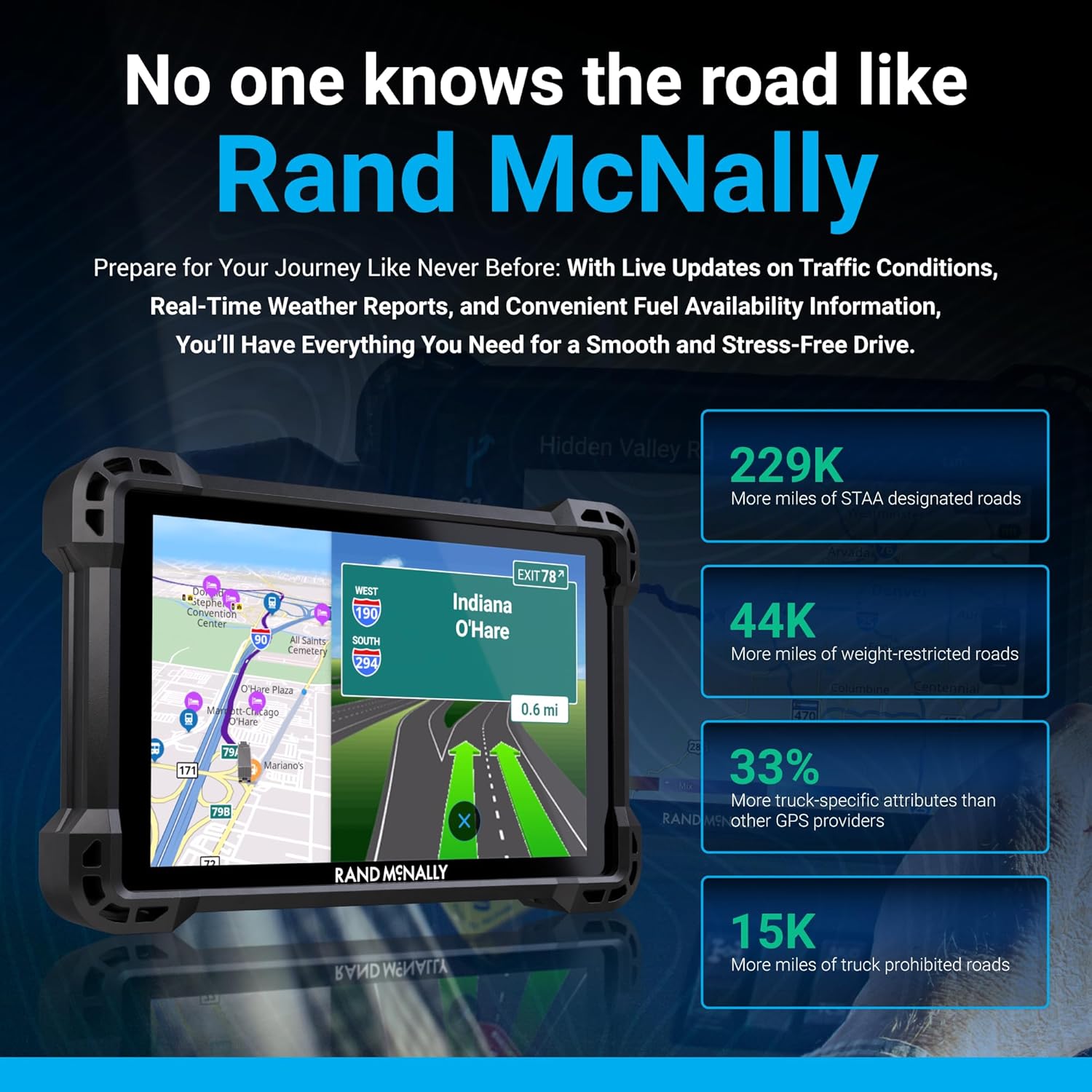 Rand McNally RANDTAB7 7-inch GPS Truck Navigator with Industry's Best Custom Trucking Routes  Rand Navigation 2.0 with 2025 Maps